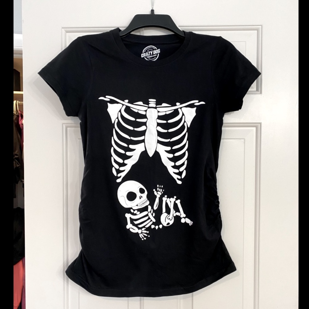 Maternity Halloween Pregnant Skeleton T-shirt